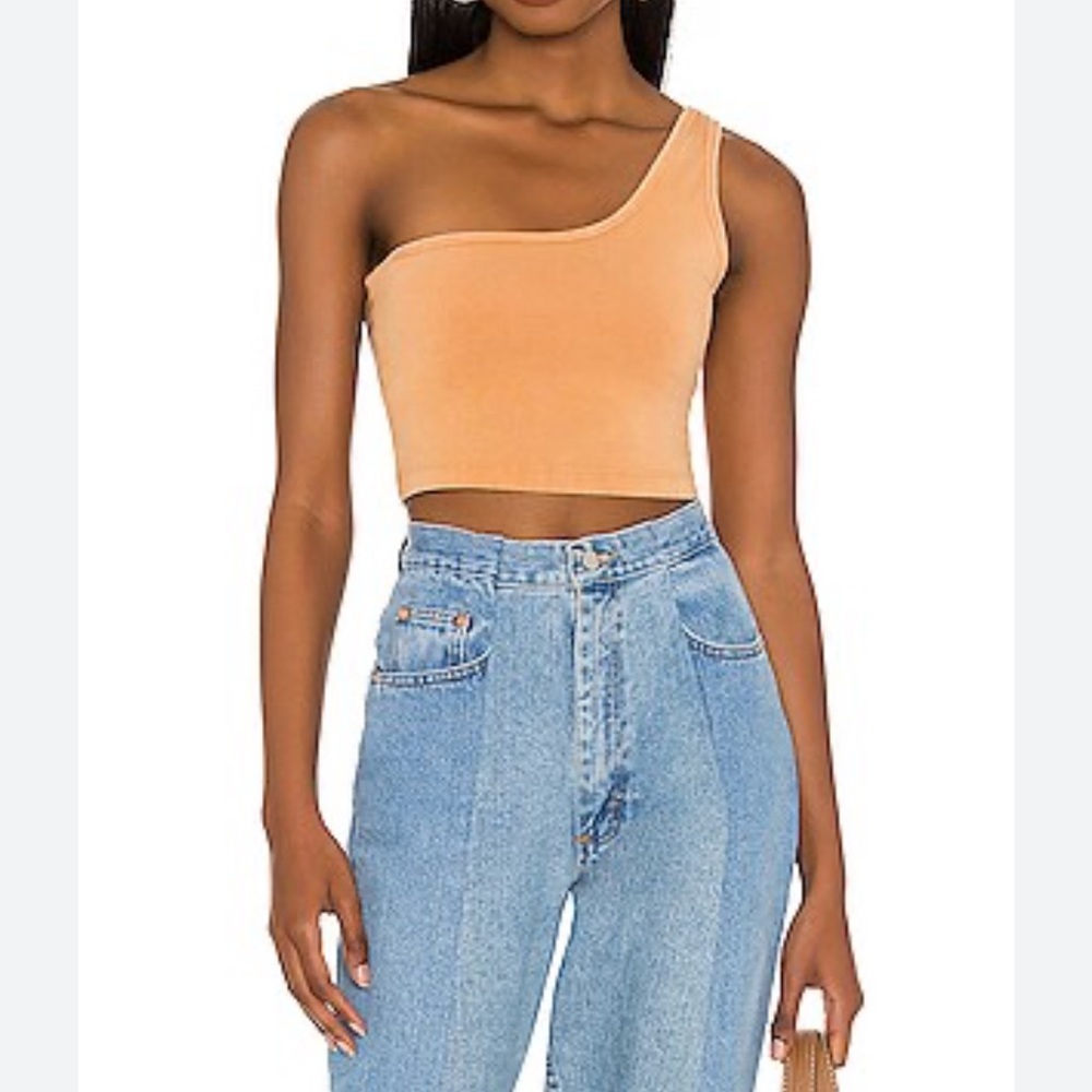 FP Movement by Free People One-Shoulder Orange Tank Top